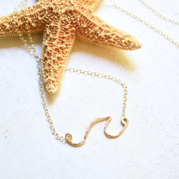 16" Wave Necklace Gold