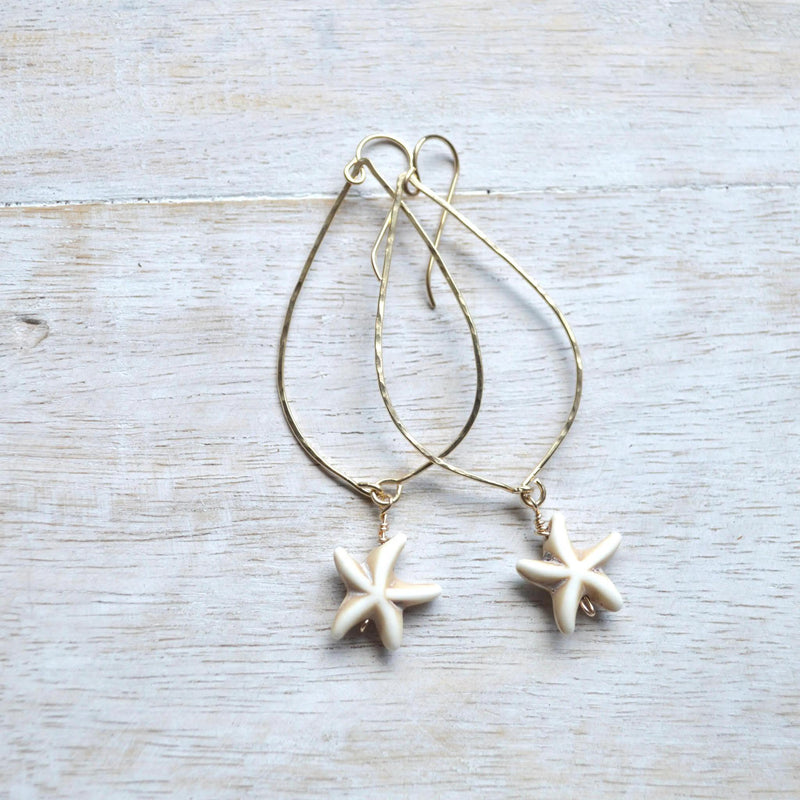 Starfish Teardrop Earrings